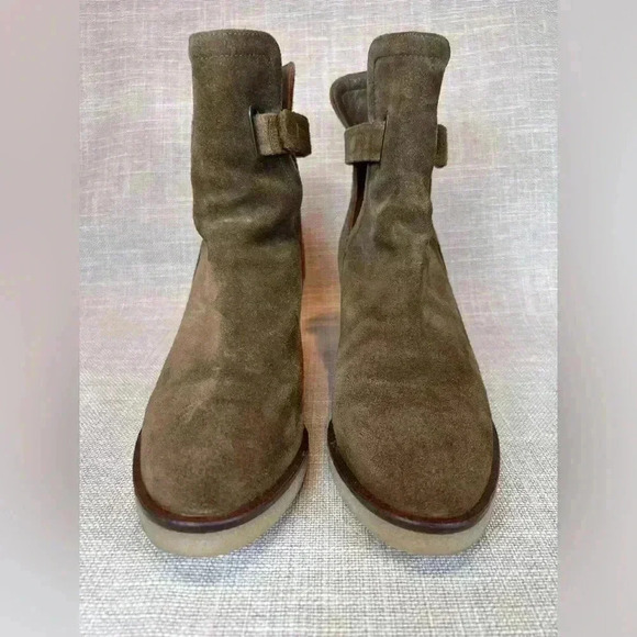 Anthro Hoss Intropia brown suede ankle boots boho slip on size 38 (8) FLAW - Picture 5 of 10